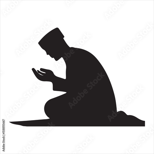 holy quran silhouette , black colour vacktor