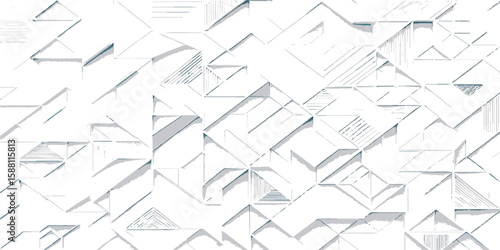 Abstract geometric seamless pattern design for architectural blueprint vector illustration wallpaper