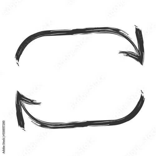 手描きの回転矢印のイラスト