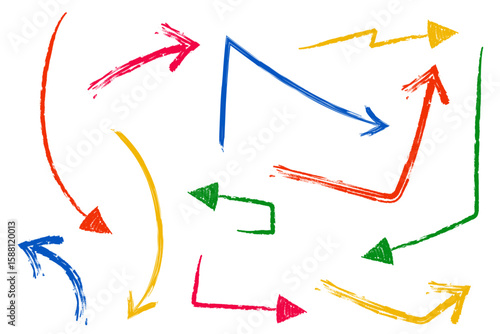 いろいろな手描きの矢印のイラストセット