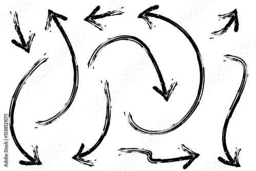 いろいろな手描きの矢印のイラストセット