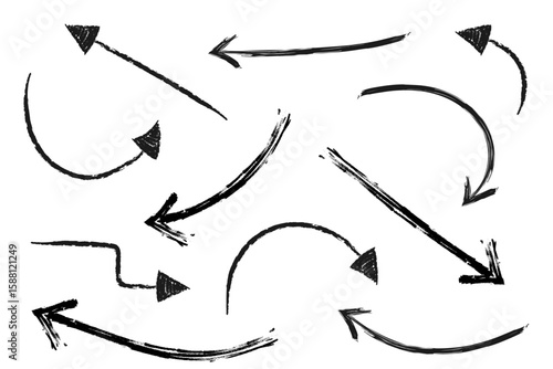いろいろな手描きの矢印のイラストセット