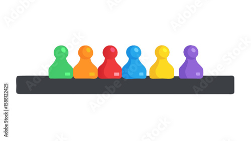 Colorful game pieces illustration for board games and tabletop games vector design asset for graphic designers