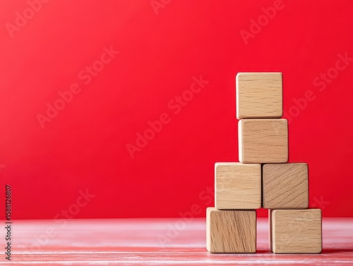 Wallpaper Mural Business core values message written on wooden blocks with red background Torontodigital.ca
