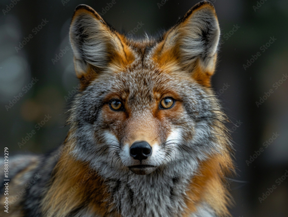 Fototapeta premium Professional Portrait of a Coyote with an Intense Gaze