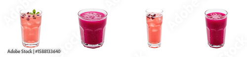 Wallpaper Mural Vibrant mixed berry and fruit juices with garnishes in diverse glasses on black background Torontodigital.ca