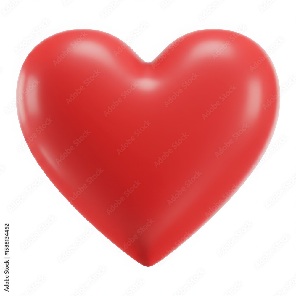 Red 3 D Heart Shape Isolated on White red heart love symbol Red 3 D Heart Shape Isolated on White red heart love symbol