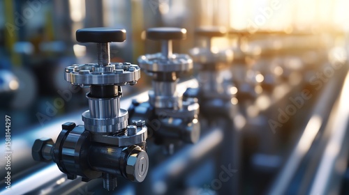 Industrial valve in a processing facility.