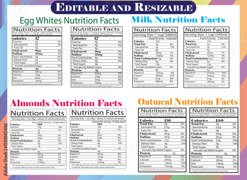 egg whites nutrition, milk nutrition facts, almonds nutrition facts, oatmeal nutrition facts