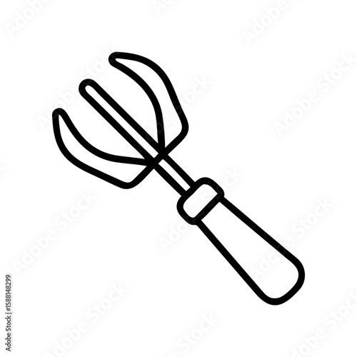 Garden hoe with wooden handle in minimalist design for urban farming  