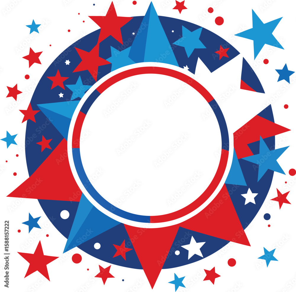 Fototapeta premium Fourth of July Independence Day vector illustration with patriotic USA flag stars design