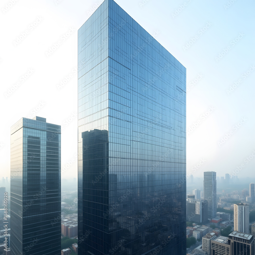 Fototapeta premium 유리 반사 고층건물