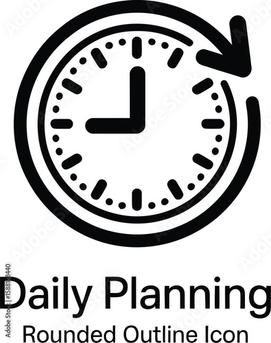 A clock with an arrow circling it, representing time management and planning
