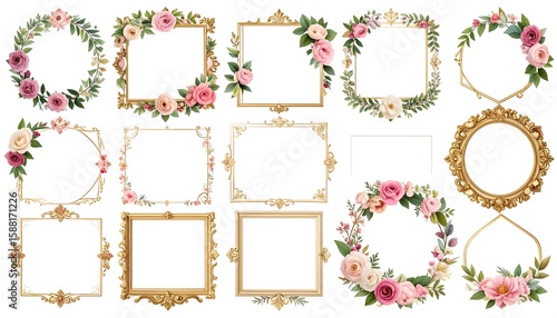 Elegant floral picture frames