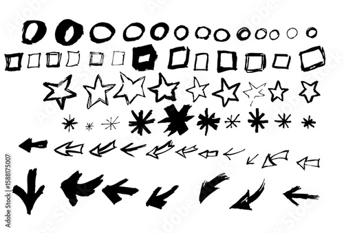 Flèches étoiles et cercles
