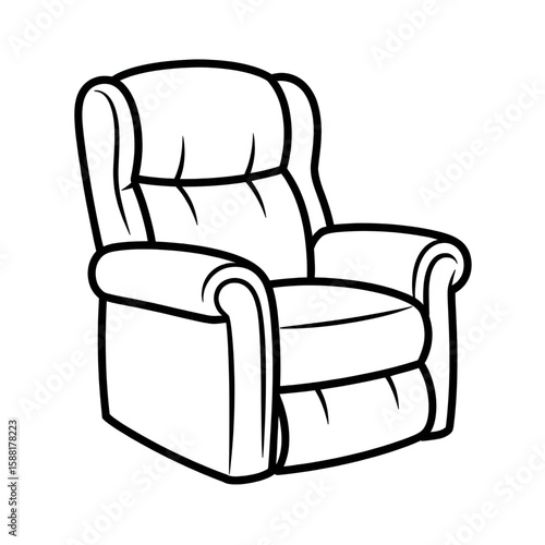 Recliner illustration vector coloring page