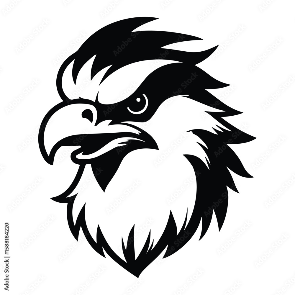 Obraz premium Hawk Head Logo Line Art Vector Illustration