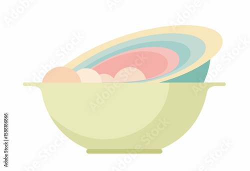 Clams served in a bowl with colorful shells and creamy interior  