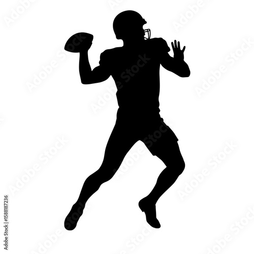 Silhouette of football quarterback throwing ball – Accuracy and strength in sports