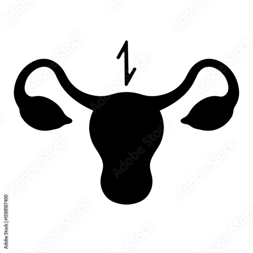 Silhouette of uterus diagram highlighting hormonal function, reproductive health education