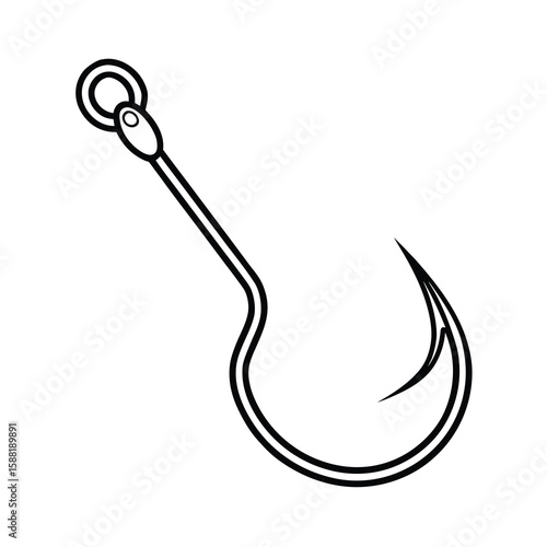 fishing hook vector image for angling and sport