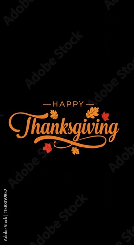 Happy thanksgiving celebration with autumn leaves design