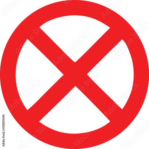 A bold red circle with a diagonal cross symbolizing prohibition or incorrectness against a clean white background