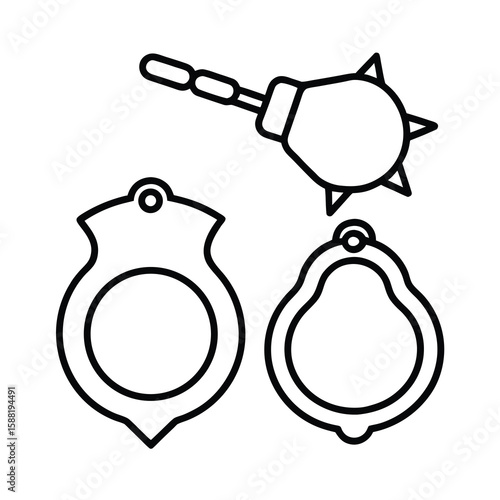 handcuffs law enforcement security metal symbol