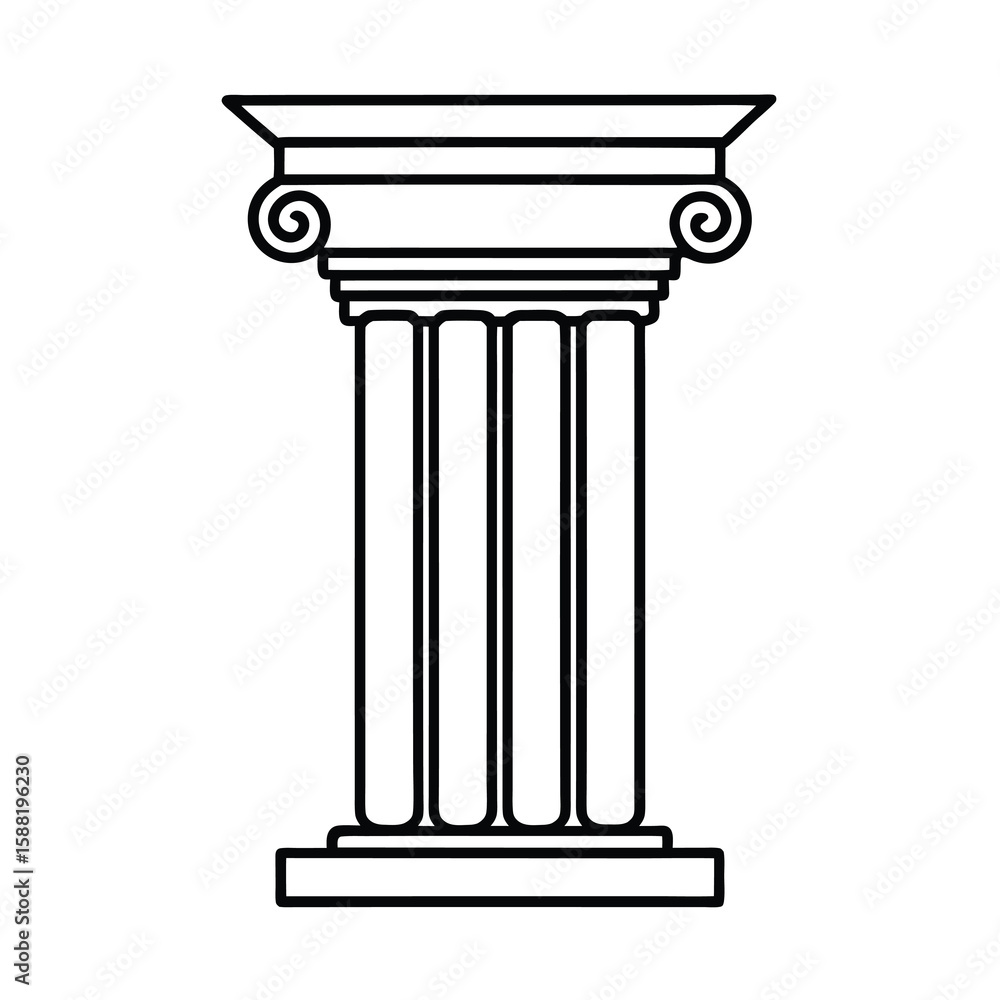 ionic column vector illustration architecture art ionic column vector illustration architecture art