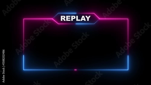 Wallpaper Mural Replay neon frame animation with neon box frame. Animated neon replay streaming Icon. Neon looped light frame for replay video a transparent background. replay Frame - Animated. Torontodigital.ca