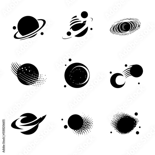 Abstract Black Hole & Cosmic Vortex Icons