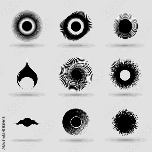 Abstract Black Hole & Cosmic Vortex Icons