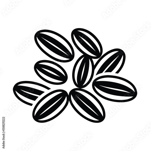 sunflower seeds black and white vector illustration 