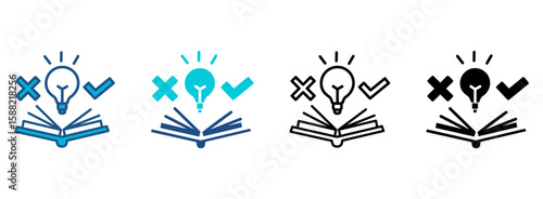 Feasibility Icon Set With Multiple Styles. Vector Illustration
