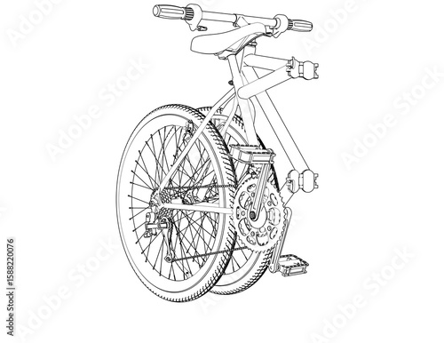 black and white bicycle outline clip art preview