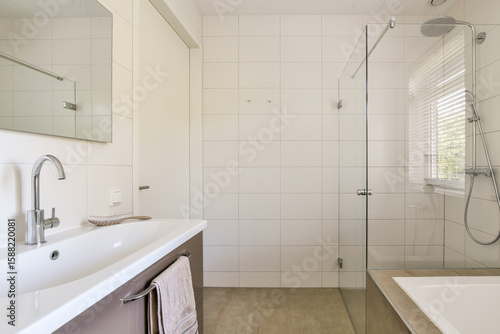 Wallpaper Mural Modern Bathroom Interior with Shower and Bathtub Torontodigital.ca