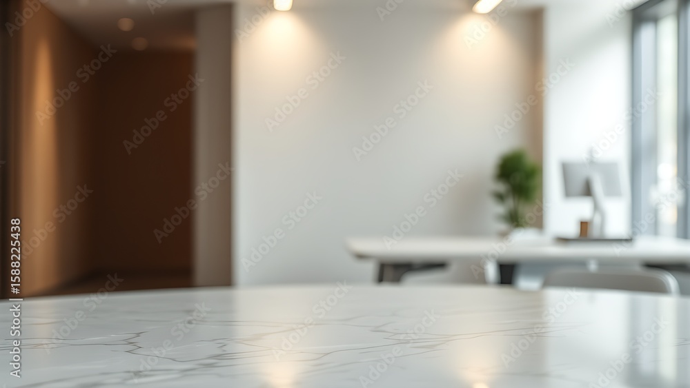 Fototapeta premium Minimalist marble table surface with subtle veining, showcasing elegant simplicity in neutral tones.