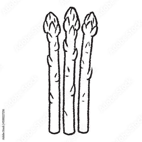 black and white asparagus stalks clip art preview