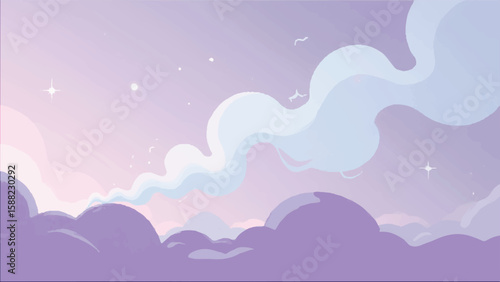 Smoke as a Cosmic Nebula, dreamy sky