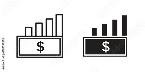 capital gain icon line style graphic design .editable vectors.