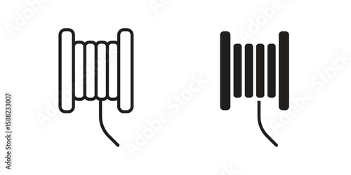 Wire coil icon line style graphic design .editable vectors.
