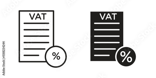 Value added tax VAT icon line style graphic design .editable vectors.
