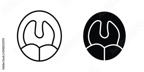 Tonsillitis icon line style graphic design .editable vectors.