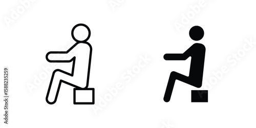 Tired person icon line style graphic design .editable vectors.