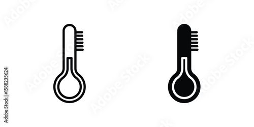 Thermometer icon line style graphic design .editable vectors.