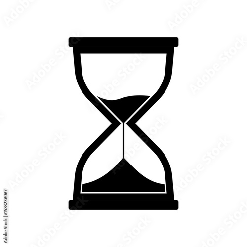 Black hourglass sandglass vintage icon flat vector design
