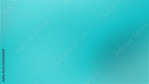 Cyan and white halftone circular dots design minimal geometrical background