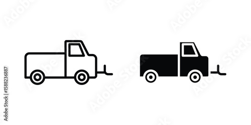 Snowplow icon line style graphic design .editable vectors.