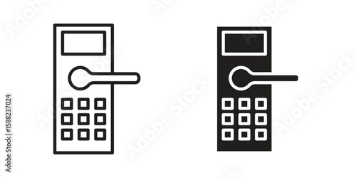 Smart lock icon line style graphic design .editable vectors.