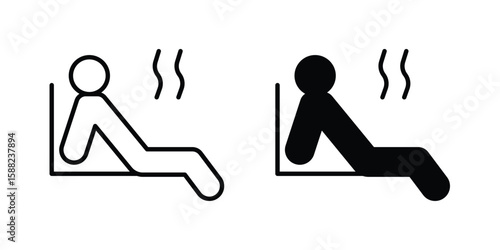 Sauna icon line style graphic design .editable vectors.